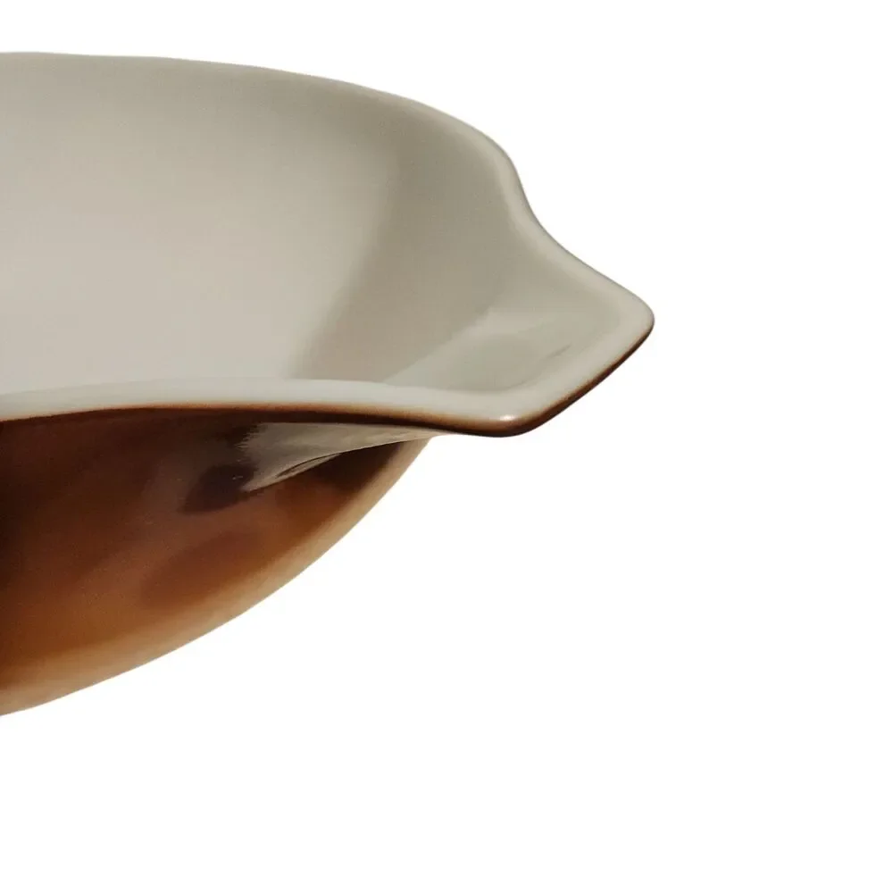 Vintage 70s Pyrex 4 qt Cinderella Mixing Bowl #444 Old Orchard Brown Ombre